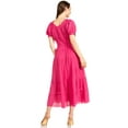 thumbnail image 2 of Sakkas Cotton Crepe Smocked Peasant Gypsy Boho Renaissance Mid Length Dress - A-Orchid - One Size, 2 of 5