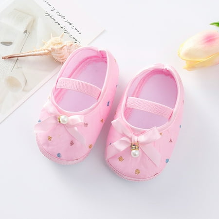 

Little Child Shoes Soft Sole Toddler Shoes Hanging Pearl Cute Bow Princess Shoes