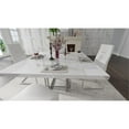thumbnail image 2 of Square Dining table with White Wood Lacquer. Glass and Stainless Steel Base, 2 of 3