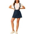 thumbnail image 2 of Women's Denim Skirt Overall Adjustable Strap Braces Mini Suspender Washed Jean Skirts XL Dark Blue, 2 of 7