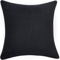 thumbnail image 2 of Set of 2 Black Pillow Covers Rustic Linen Decorative Square Throw Pillow Covers 20x20 Inch for Sofa Couch Decoration, 2 of 6