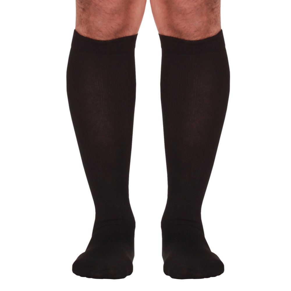 Black Medium Absolute Support Men's Closed Toe Compression Dress Socks