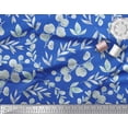 thumbnail image 3 of Soimoi Blue Rayon Fabric Flower Leaves Print Sewing Fabric Yard 56 Inch Wide, 3 of 3