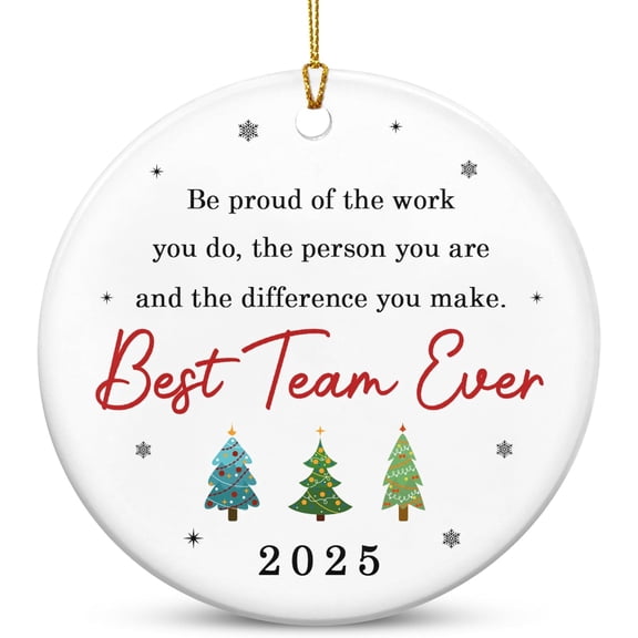 Christmas Team Gifts for Employees - Ceramic Christmas Tree Ornaments 2025 - White Elephant Appreciation Gifts for Team Coworker Office Group Boss Friend