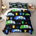 thumbnail image 2 of Manfei Recycling Truck Pattern Twin Quilt Set,Green Theme Twin Coverlet Set,2 Pieces, 2 of 7