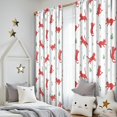 thumbnail image 5 of Blackout Kids Curtains,Red Cat and Leaf White Pattern Children's Insulated Curtains Set Of 2,Bedroom Essentials,Toddler Room Decor 52"x84", 5 of 5