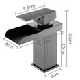 thumbnail image 2 of Mezclador monomando de latón para baño, control de agua fría y caliente, elegante grifo de lavabo negro mate, 2 of 6