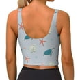 thumbnail image 3 of Haiem Turtles And Shells Pattern Womens Sports Bra - U Neck Padded Low Impact Yoga Bra Workout Crop Top Gym Moisture-Wicking Workout Vest -Large, 3 of 9