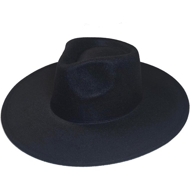 VERVE 8 Wide Brim Vegan Felt Rancher Hat - Women, Men, and Kids Fedora Style with Adjustable Inner Drawstring