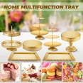 thumbnail image 5 of Gold Cake Stand Metal Dessert Table Display Set Tiered Cupcake Holder Fruit Candy Donut Plate Serving Tower Tray Platter (Gold), 5 of 7