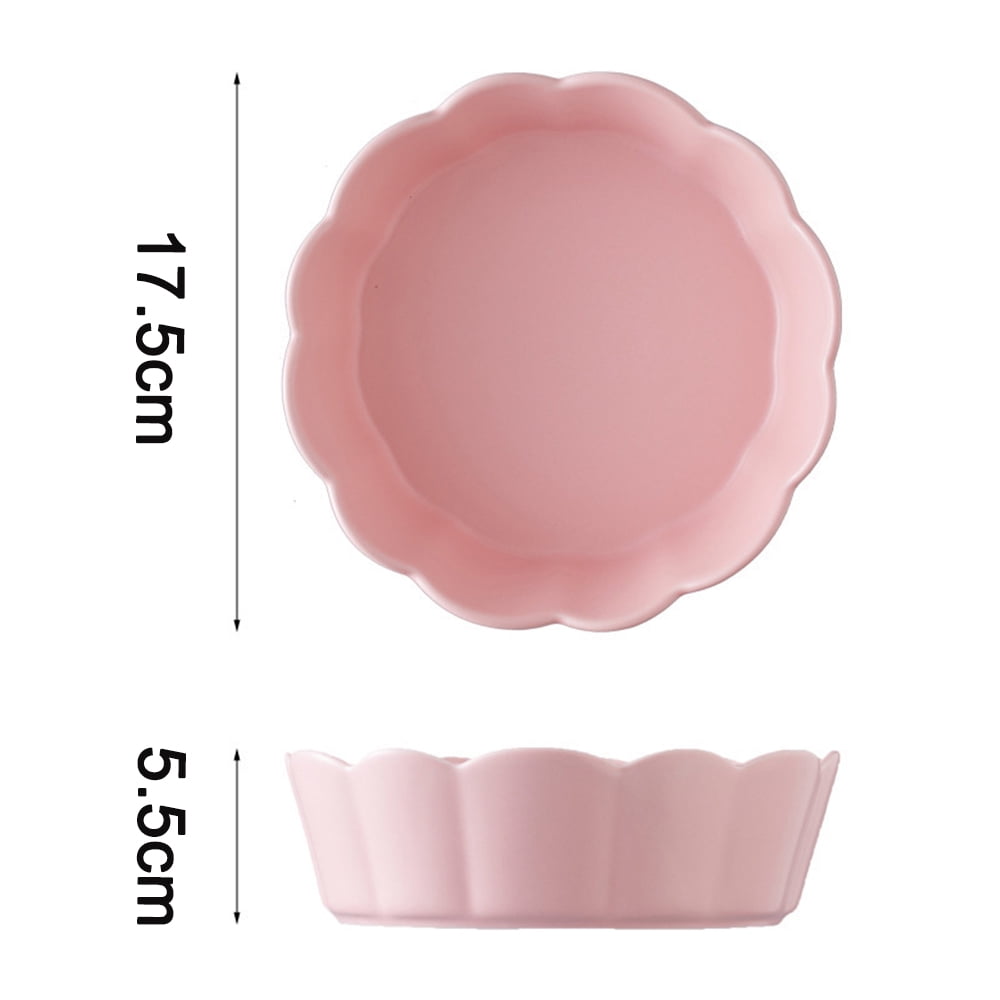 Creative Pet Ceramic Bowl Flower Cat Bowl Medium Dog Bowl Anti-Overturning Pet Bowl - pink