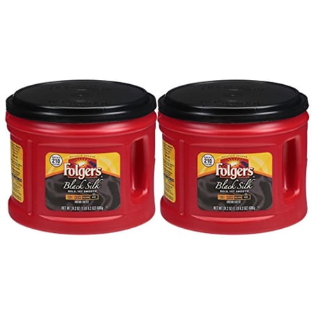 Folgers Black Silk Coffee 2-Pack, 2-24.2Oz Canisters, Bold, Yet Exceptionally Smooth (2 Pack)