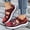 Wine, variant on Women's Mesh Cutout Platform Sandals Hook And Loop Breathable Rocker Shoes Daily Commute Work Shopping Stylish Casual Footwear White 39