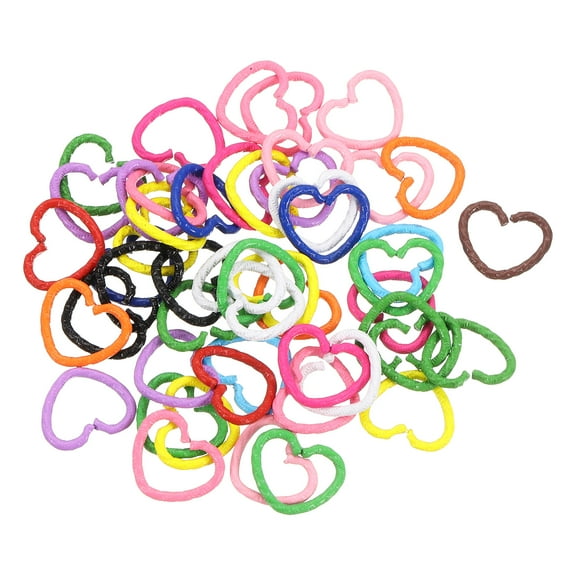 Uxcell Open Jump Rings 16mm Colorful Heart Connectors 50Pack Set of Multi Color