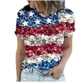 thumbnail image 6 of asdoklhq Fourth Of July Shirts for Women Oversized Tshirts Women's Casual and Fashionable Printed T-shirt with Round Neck and Short Sleeved Top Silver M, 6 of 6