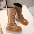 thumbnail image 4 of Girls Knee High Boots Fashion Lug Sole Side Zipper Tall Riding Boots for Toddler Little Kid Big Kid, 4 of 6
