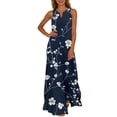 thumbnail image 2 of DISKEBUISS Women's Summer Sleeveless Dresses Fashion Print V Neck A Line Dress for Daily Casual Outing, 2 of 7