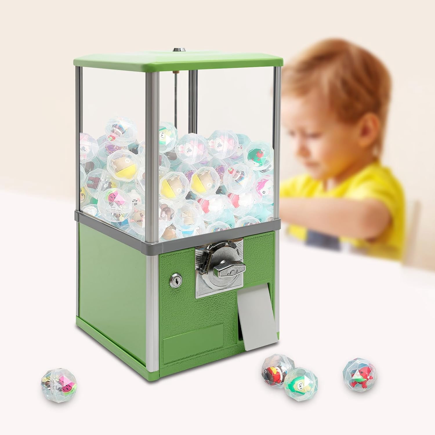 Vending Machine,Gumball Machine Commercial Candy Dispenser Machine Automatic Candy Gumball Dispenser Machine for Game Stores and Retail Stores