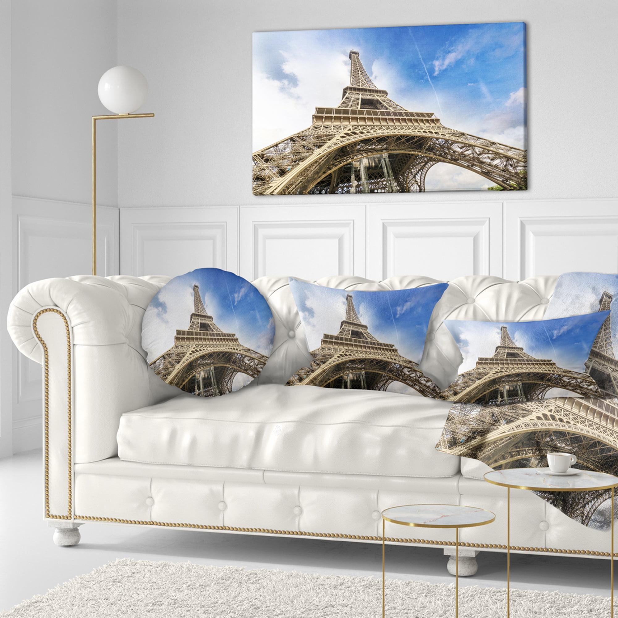 Designart 12" x 20" Blue Polyester Throw Pillow