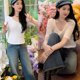 thumbnail image 3 of Ouyang Nana y Liu Yifei pantalones vaqueros de pierna ancha para mujer, pantalones largos hasta el suelo, cintura alta, ajuste suelto, Adelgazante y v, 3 of 5