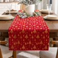thumbnail image 6 of 2026 Christmas Home Party Decoration 28x275cm Christmas Table Runner Gold Foil Christmas Tree Print Holiday Table Runner Decorative Table Linen For Xmas Dinner Party Home Kitchen Dining, 6 of 7