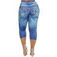 thumbnail image 4 of KVMeteor Women's Plus Size Imitation Denim Printing High Waist Pants, 4 of 4