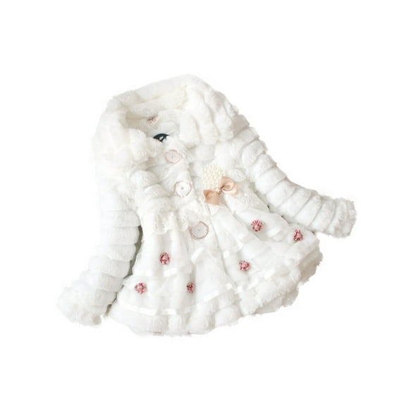 Enfant en bas âge bébé fille fausse fourrure polaire enfants pardessus hiver chaud survêtement manteau veste
