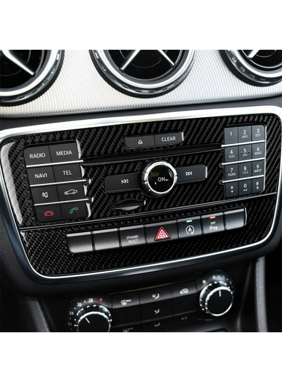 Carbon Fiber Style Center CD Panel Cover Trim For Mercedes GLA CLA 180 200 250