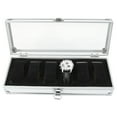 thumbnail image 3 of 1Pc 6/12 Grid Slots Aluminum Rectangle Watch Jewellery Display Storage Organizer Box Case New Made Of Aluminum And Acrylic Material With Exquisite Workmanship (6 Slots), 3 of 8