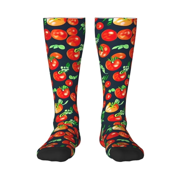 Naloa Tomatoes Thigh High Socks Extra Long Stretchy Sock Women Over Knee High Opaque Stocking Daily Wear
