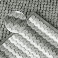 thumbnail image 4 of Unique Bargains Striped Bathroom Rugs Soft Absorbent Fluffy Chenille Bath Mat Rug Non Slip Grey 20" x 32", 4 of 6