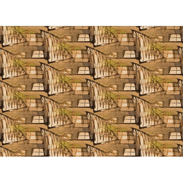 Ahgly Tapis Rectangulaire Lavable en Machine Intérieur Transitionnel Brun Selle, 2 Pieds x 3 Pieds