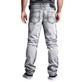 thumbnail image 2 of Victorious Men's Distressed Wash Slim Fit Moto Pants Biker Jeans - Black - 38/30, 2 of 4