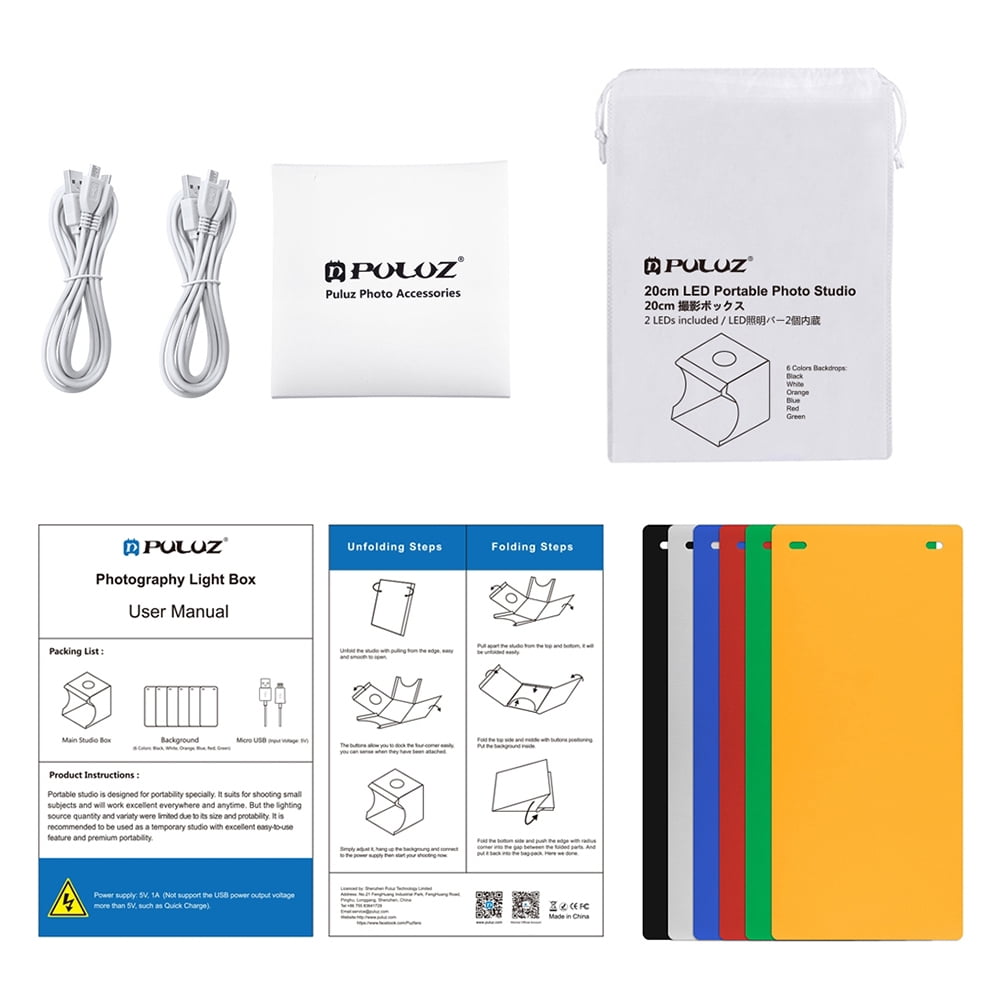 PULUZ Dual Light Lightbox Mini 40Pcs LED Light Room foliding