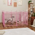 thumbnail image 3 of Dog Playpen 32 Inch 8 Panels, Heavy Duty Metal Pet Playpen Outdoor Exercise Pen with Doors, Foldable Dog Fence Puppy Pen for Large Medium Small Dogs Indoor Outdoor, Pink, 3 of 8