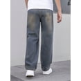 thumbnail image 3 of WOYY Boys Distressed Ripped Jeans Stylish Straight Leg Denim Pants, Sizes 9-10, 3 of 5