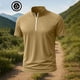 thumbnail image 5 of pstuiky Camisas casuales de manga corta para hombre, Camiseta deportiva de verano para hombre, de color liso, ajustada, con cremallera, de manga corta y cuello alto camisas casuales para hombre m, 5 of 5