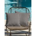 thumbnail image 3 of Outdoor Pillows Waterproof, Black Botanical Throw Pillows with Inserts Included, Farmhouse Modern Striped Leaf Indoor Outdoor Decorative Lumbar Pillow for Bed/Couch/Patio 18"x18", 2Pcs, 3 of 8