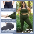 thumbnail image 3 of 3 Pack Plus Size Leggings with Pockets for Women - High Waisted Tummy Cool Soft Black Workout Yoga Pants, 3 of 5