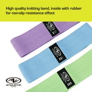 Athletic Works Fabric Exercise Bands 3 Different Resistance Levels with Carry Bag Non-slip and Elevate Your Fitness Routine