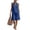 153#Blue, variant on Women's 2 Piece Short Sets Linen Sleeve V Neck Halter Matching Short Suit Summer Casual Oversized Outfits