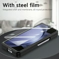thumbnail image 6 of Compatible with Samsung Galaxy Z Fold 5 Case PU Leather, Hybrid Electroplating Shockproof Protective Bumper with Glass Small Screen Protector Phone Cover Case for Galaxy Z Fold 5 2023, Black, 6 of 10