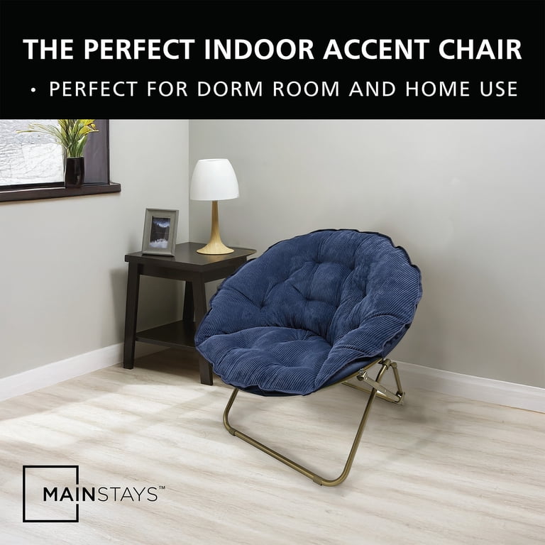 Mainstays Corduroy Saucer Chair for Kids and Teens with Gold Legs