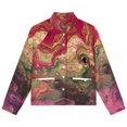 thumbnail image 4 of Jackets for Women Winter Coat Jackets Flannel Stand Collar Jacket(Abstract Swirling Paint Colorscape,Size:S-4XL), 4 of 7