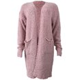 thumbnail image 3 of Women's Fuzzy Popcorn Sweaters Cardigan Knit Oversized Sherpa Open Front Outwear with Pockets, 3 of 4