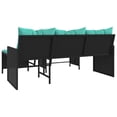 thumbnail image 5 of vidaXL Garden Sofa with Table and Cushions L-Shaped Black Poly Rattan, 5 of 5