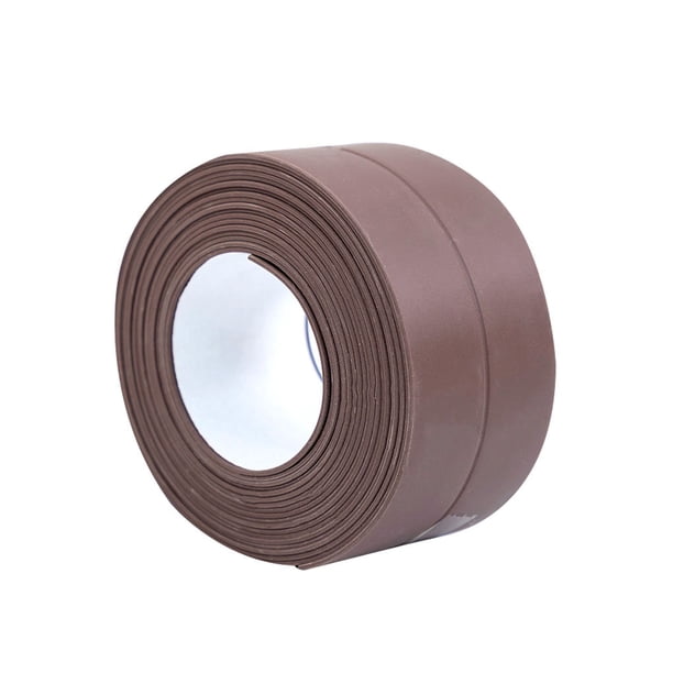 Injueey Tira de calafateo para pared, cinta de sellado para baño, cocina, baño, borde de pared, impermeable, adhesivo de sellado de PVC, Decoración del hogar Marrón L