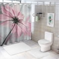 thumbnail image 7 of Wuche Personalized shower curtains, pink large flowers, beautiful flowers, shower curtains, pink bathroom curtains, women's and children's rooms, three sizes  complimentary hooks White, 7 of 7