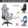 thumbnail image 6 of SCRAWLGOD Monstera Leaf Print Blue Beige 4 Pieces Gaming Chair Covers Slipcovers Stretch Game Chair Cover with Armrest Covers Universal Fit Rotating Gaming Armchair Protector, 6 of 7