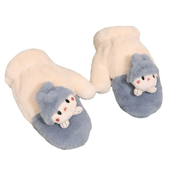 Toyvian 1 Pair Winter Gloves Cartoon Gloves Plush Durable Easy to Clean for General Users